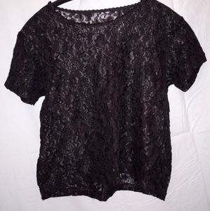 Brandless Black Lace Tee Shirt